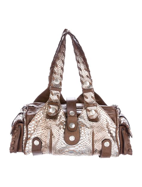 chloe silverado python bag